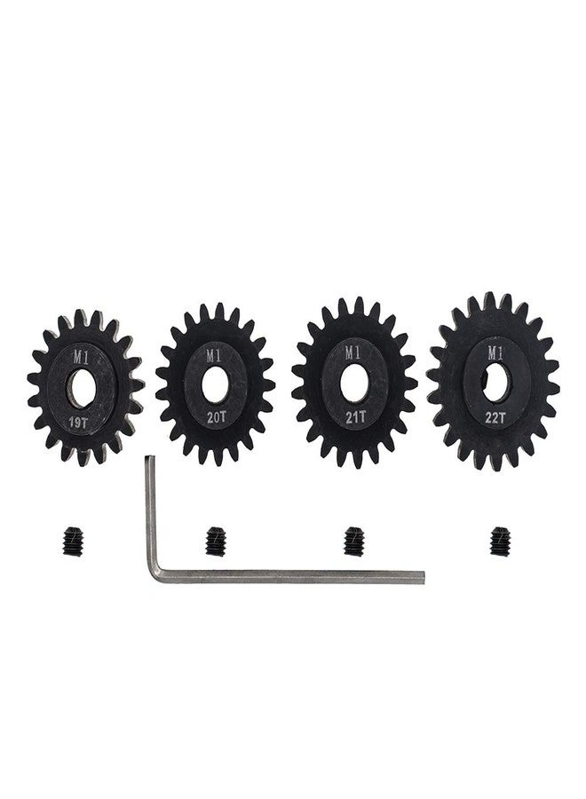 GTHELE 4pcs Mod 1 Pinion Gear 5mm Set Hardened 19T 20T 21T 22T M1 Pitch Gears RC Upgrade Part with Screwdriver - Image 5